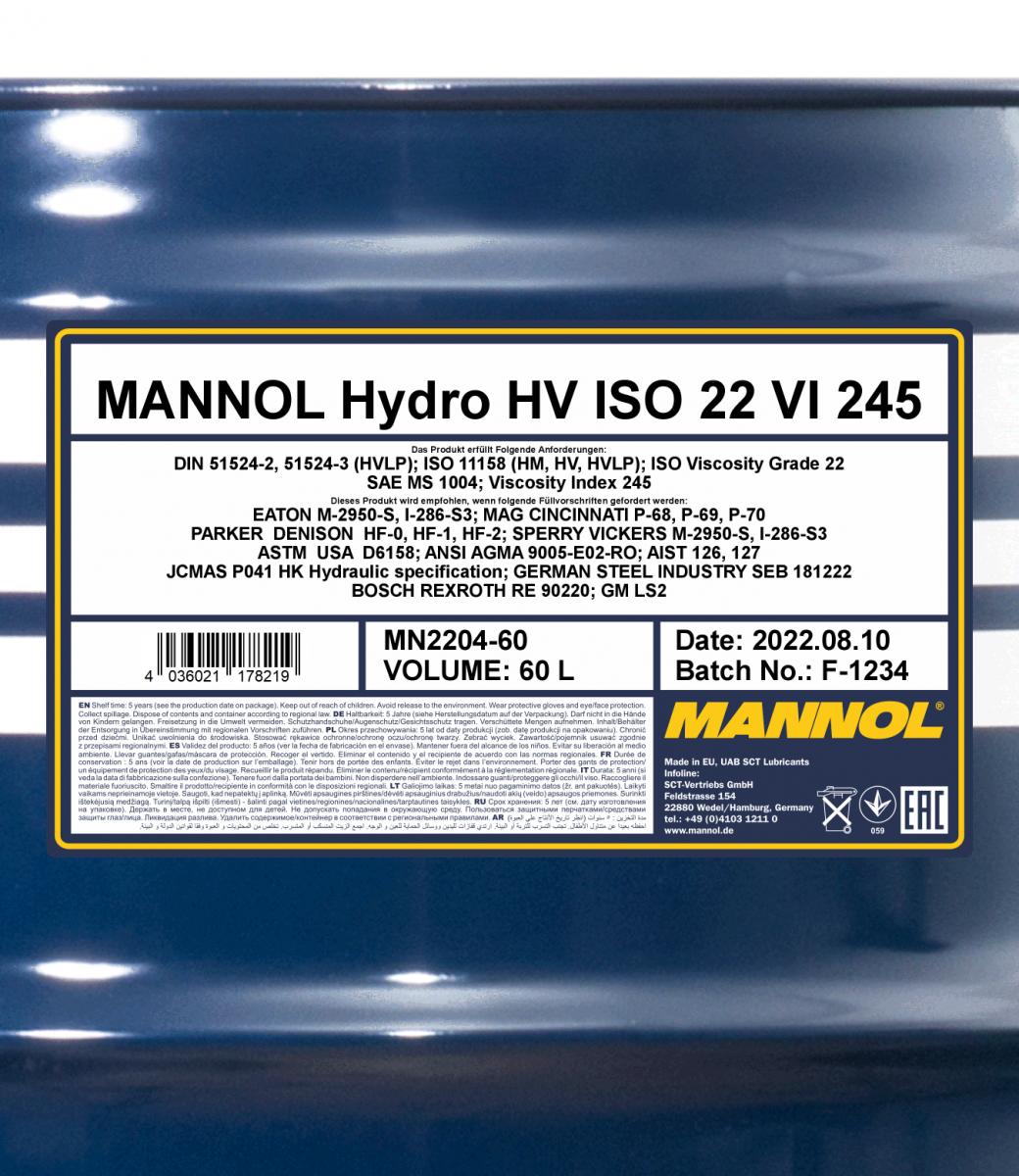 Ilustracja MN2204-60 SCT - MANNOL olej hydrauliczny