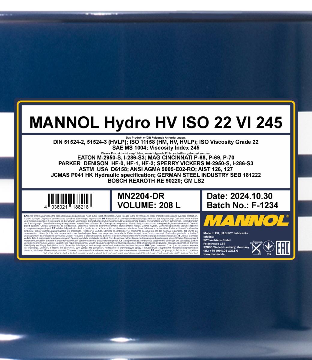 Ilustracja MN2204-DR SCT - MANNOL olej hydrauliczny