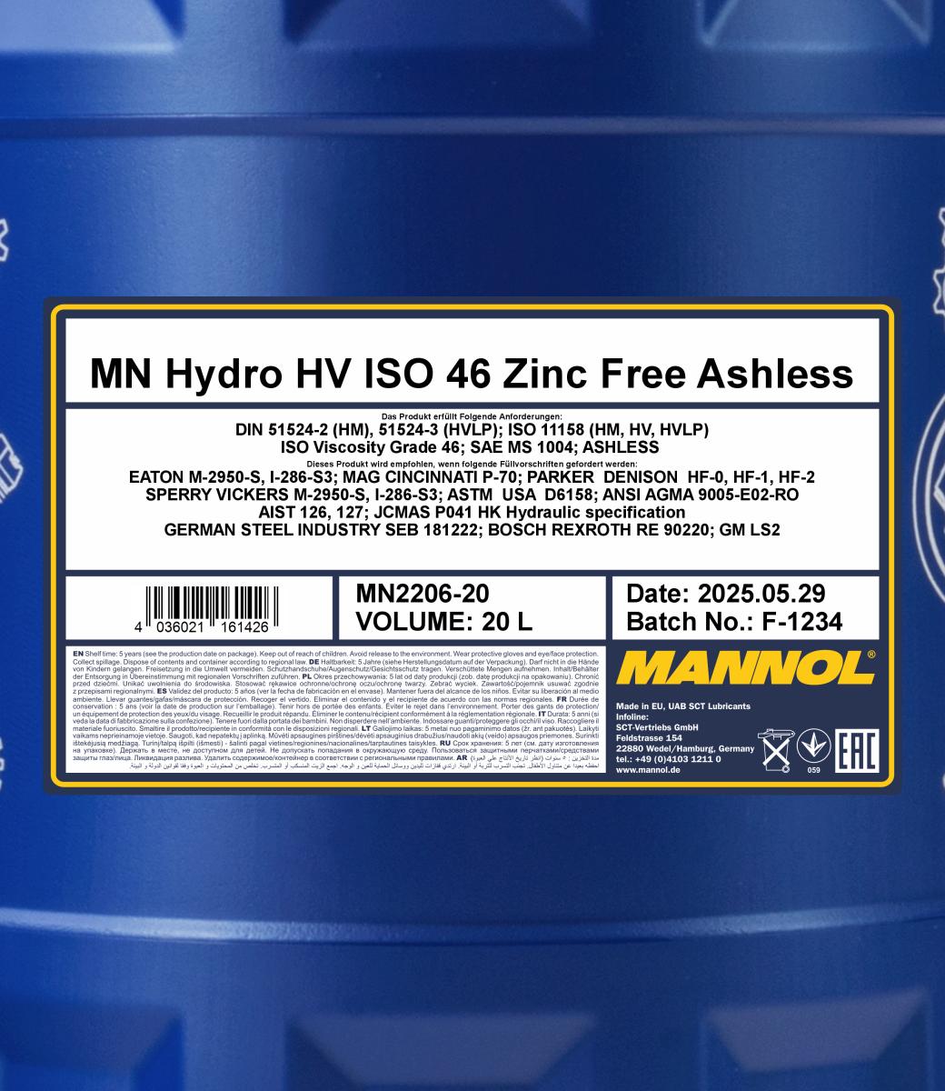 Ilustracja MN2206-20 SCT - MANNOL olej hydrauliczny