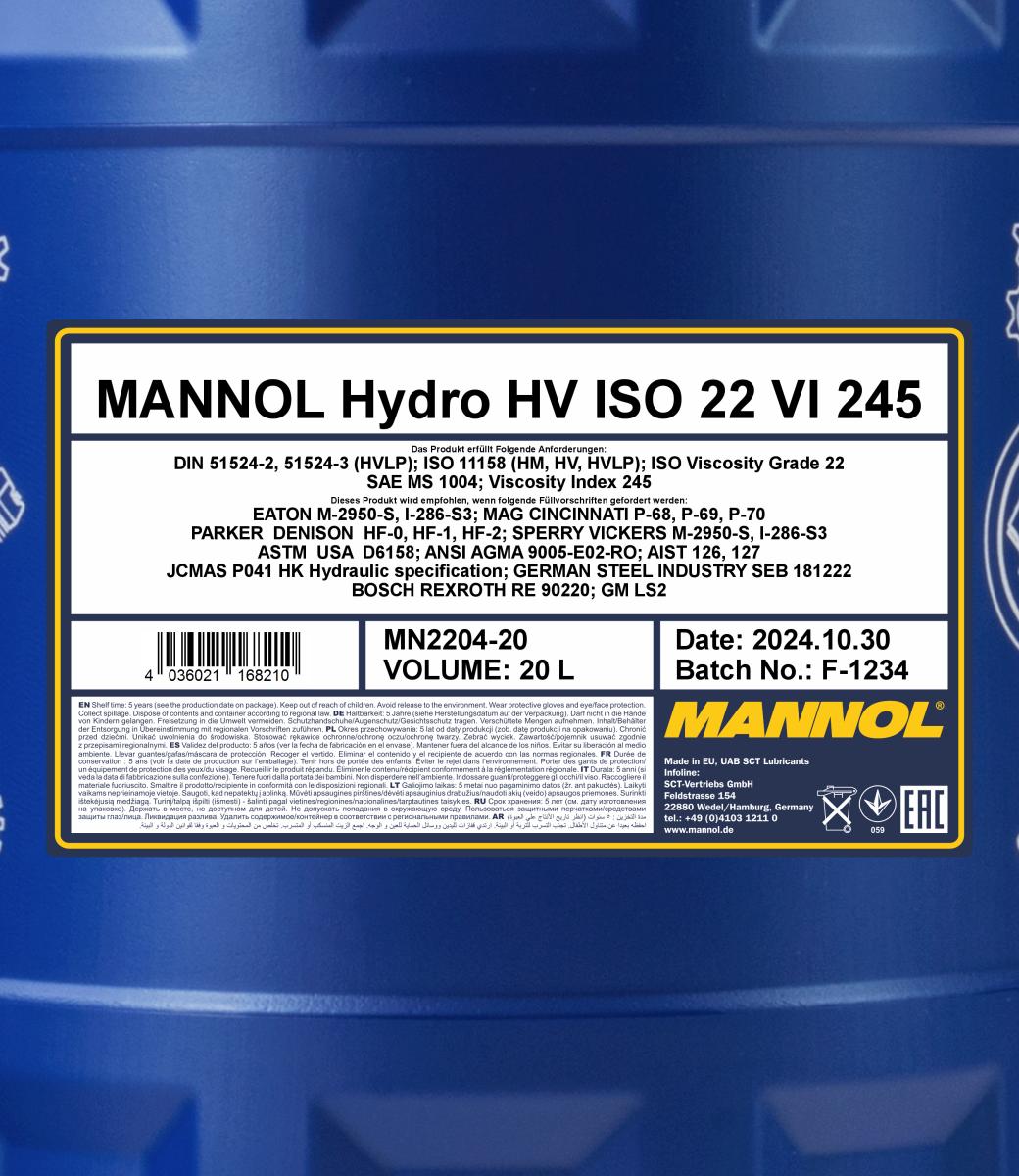 Ilustracja MN2204-20 SCT - MANNOL olej hydrauliczny