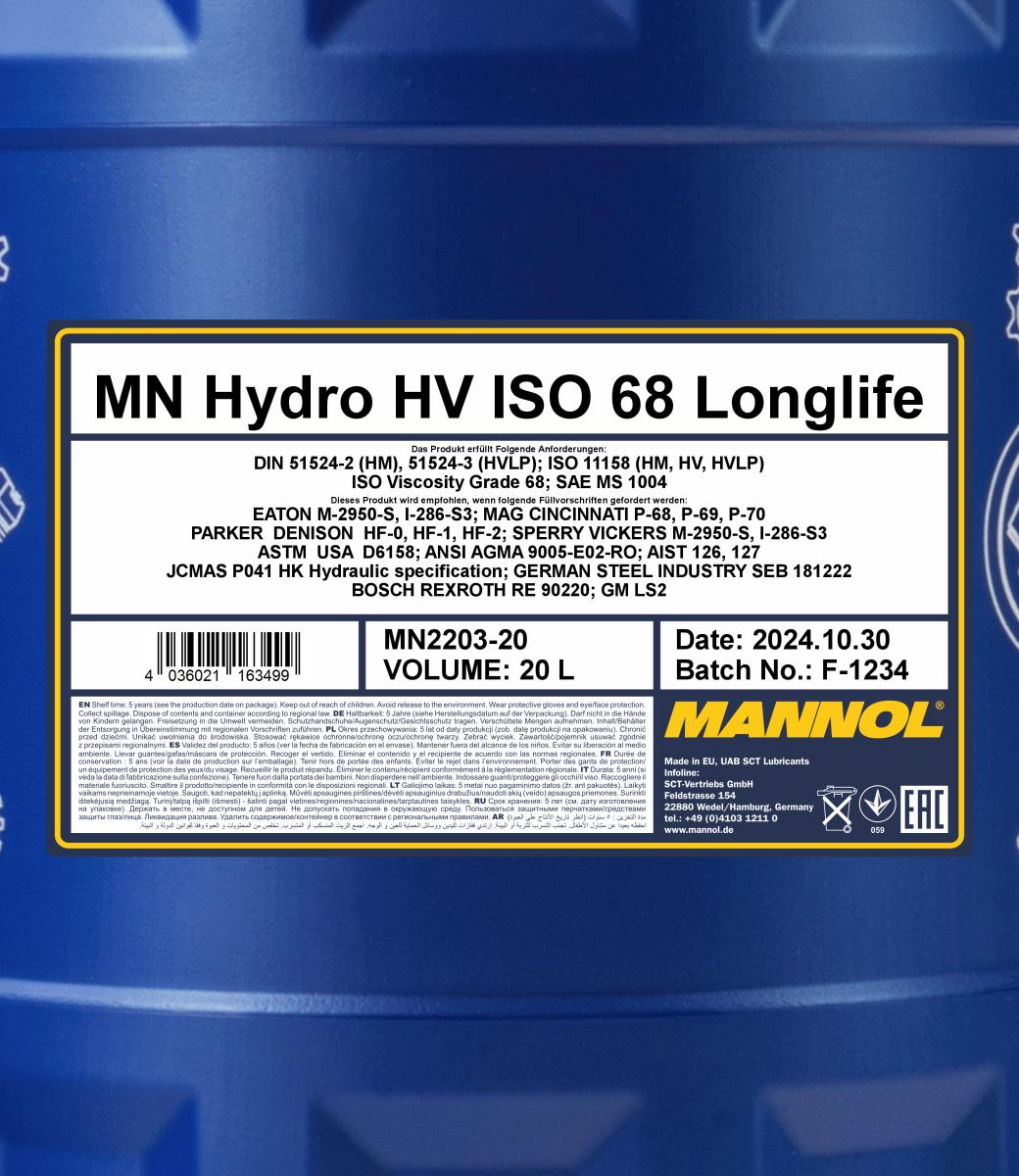 Ilustracja MN2203-20 SCT - MANNOL olej hydrauliczny