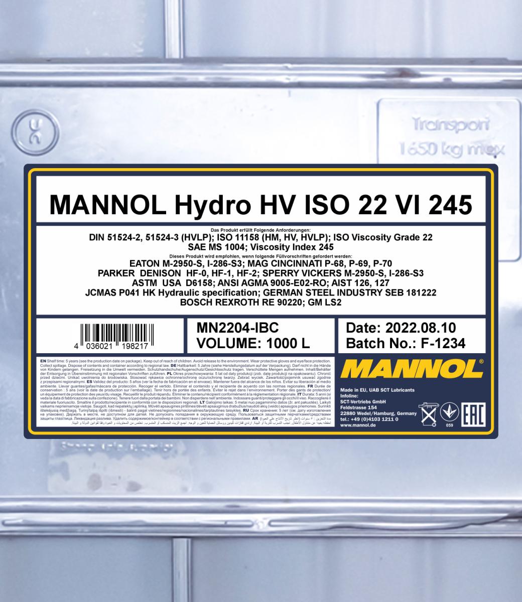 Ilustracja MN2204-IBC SCT - MANNOL olej hydrauliczny