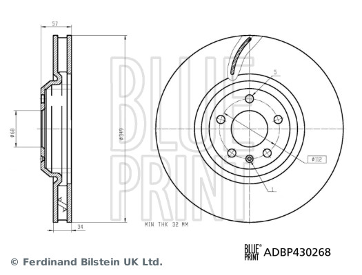 Ilustracja ADBP430268 BLUE PRINT tarcza hamulcowa