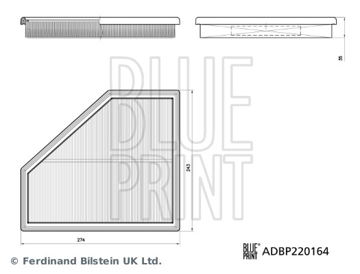 Ilustracja ADBP220164 BLUE PRINT filtr powietrza