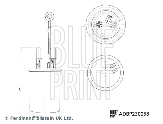 Ilustracja ADBP230058 BLUE PRINT filtr paliwa