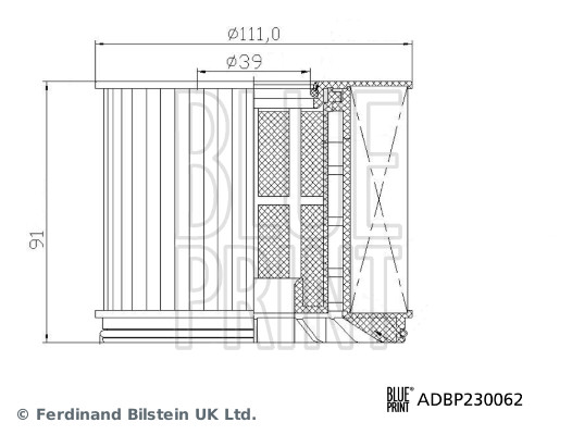 Ilustracja ADBP230062 BLUE PRINT filtr paliwa