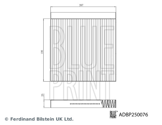 Ilustracja ADBP250076 BLUE PRINT filtr kabinowy