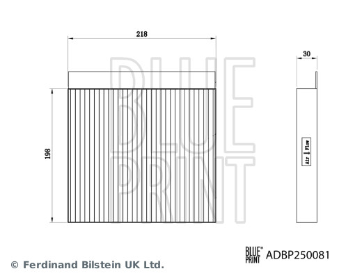 Ilustracja ADBP250081 BLUE PRINT filtr kabinowy