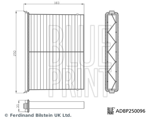 Ilustracja ADBP250096 BLUE PRINT filtr kabinowy