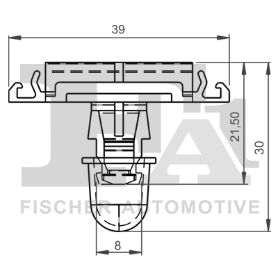 Ilustracja 11-40062.5 FA1 clip, listwa ochronna