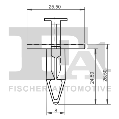 Ilustracja 13-20001.5 FA1 clip, listwa ochronna