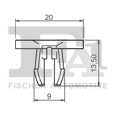 Ilustracja 13-60002.5 FA1 clip, listwa ochronna