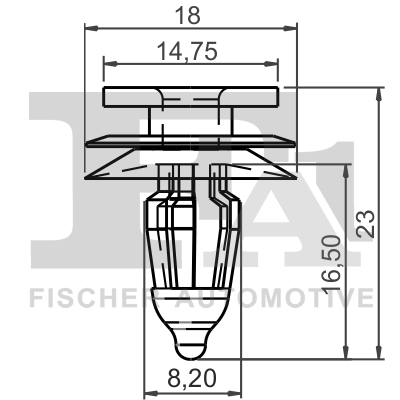 Ilustracja 25-40001.5 FA1 clip, listwa ochronna