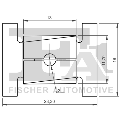 Ilustracja 33-40019.5 FA1 clip, listwa ochronna