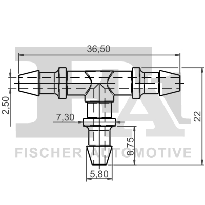 Ilustracja 33-60012.5 FA1 adapter, łącznik węża