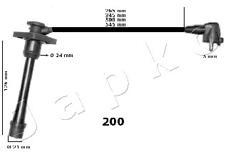 Ilustracja 132200 JAPKO zestaw przewodów zapłonowych