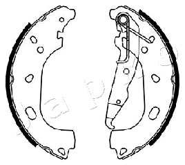 Ilustracja 550402 JAPKO zestaw szczęk hamulcowych