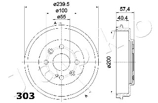 Ilustracja 56303 JAPKO bęben hamulcowy