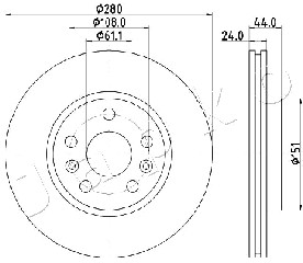 Ilustracja 600716 JAPKO tarcza hamulcowa