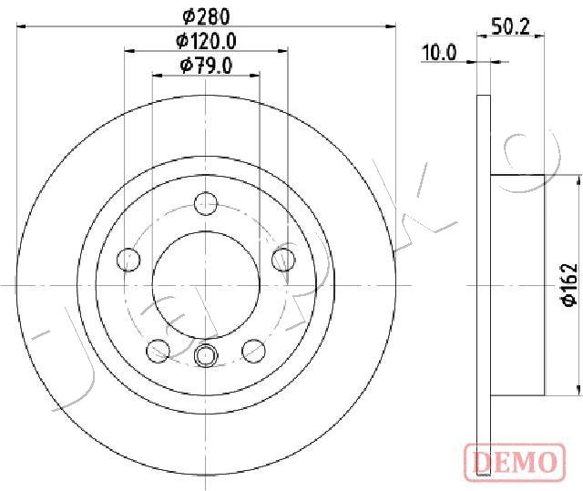 Ilustracja 610134C JAPKO tarcza hamulcowa