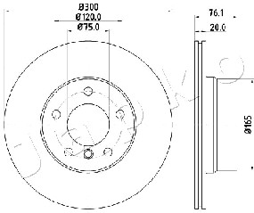 Ilustracja 610135 JAPKO tarcza hamulcowa