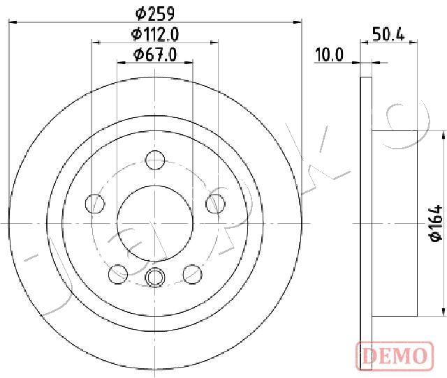 Ilustracja 610136C JAPKO tarcza hamulcowa