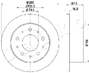 Ilustracja 610230 JAPKO tarcza hamulcowa
