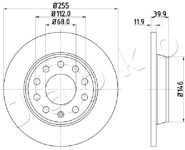 Ilustracja 610907 JAPKO tarcza hamulcowa