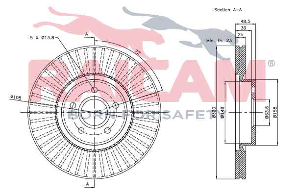 Ilustracja RD00959 RAICAM tarcza hamulcowa