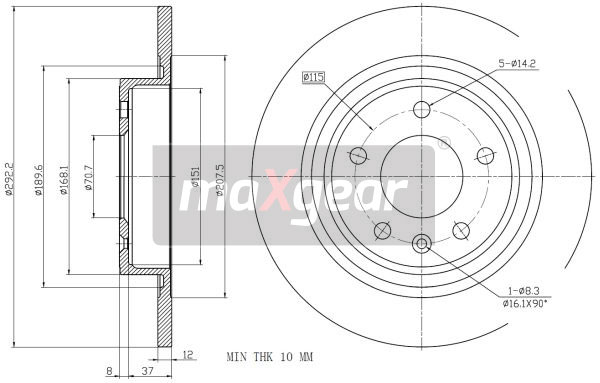 Ilustracja 19-2331MAX MAXGEAR tarcza hamulcowa