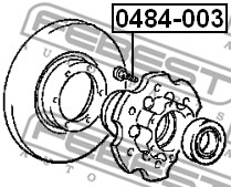 Ilustracja 0484-003 FEBEST sworzeń koła