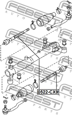 Ilustracja 0522-CX9 FEBEST drążek kierowniczy
