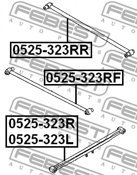Ilustracja 0525-323RR FEBEST wahacz, zawieszenie koła