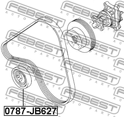 Ilustracja 0787-JB627 FEBEST rolka napinacza, pasek klinowy wielorowkowy