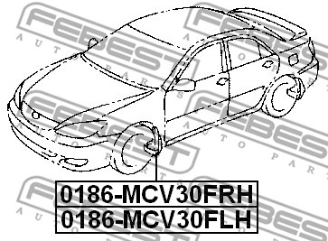 Ilustracja 0186-MCV30FRH FEBEST zestaw montażowy, błotnik
