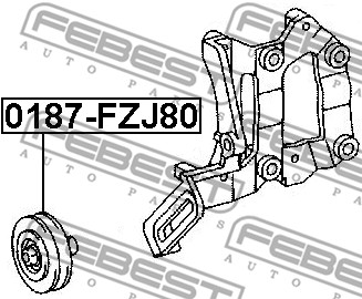 Ilustracja 0187-FZJ80 FEBEST rolka napinacza, pasek klinowy wielorowkowy