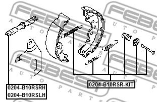 Ilustracja 0204-B10RSLH FEBEST regulator, hamulec bębnowy