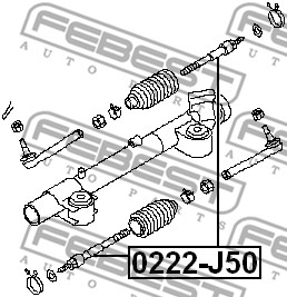 Ilustracja 0222-J50 FEBEST drążek kierowniczy