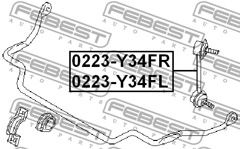 Ilustracja 0223-Y34FR FEBEST łącznik stabilizatora