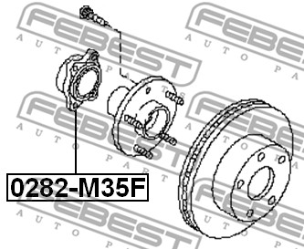 Ilustracja 0282-M35F FEBEST piasta koła