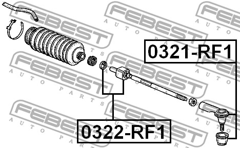 Ilustracja 0322-RF1 FEBEST drążek kierowniczy