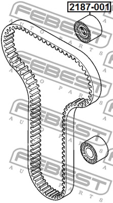 Ilustracja 2187-001 FEBEST rolka napinacza, pasek rozrządu