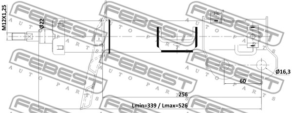 Ilustracja 22110-002FR FEBEST amortyzator