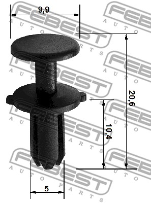 Ilustracja 88570-009 FEBEST spinacz, zderzak