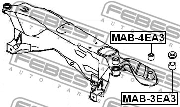 Ilustracja MAB-4EA3 FEBEST łożyskowanie, belka osi