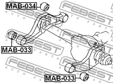 Ilustracja MAB-034 FEBEST łożyskowanie, mechanizm różnicowy