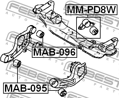 Ilustracja MAB-096 FEBEST łożyskowanie, mechanizm różnicowy
