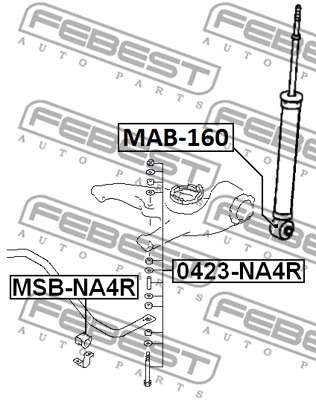 Ilustracja MAB-160 FEBEST tuleja, amortyzator