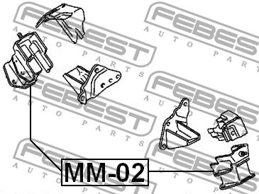 Ilustracja MM-02 FEBEST poduszka silnika / mocowanie