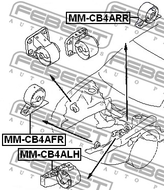 Ilustracja MM-CB4AFR FEBEST poduszka silnika / mocowanie